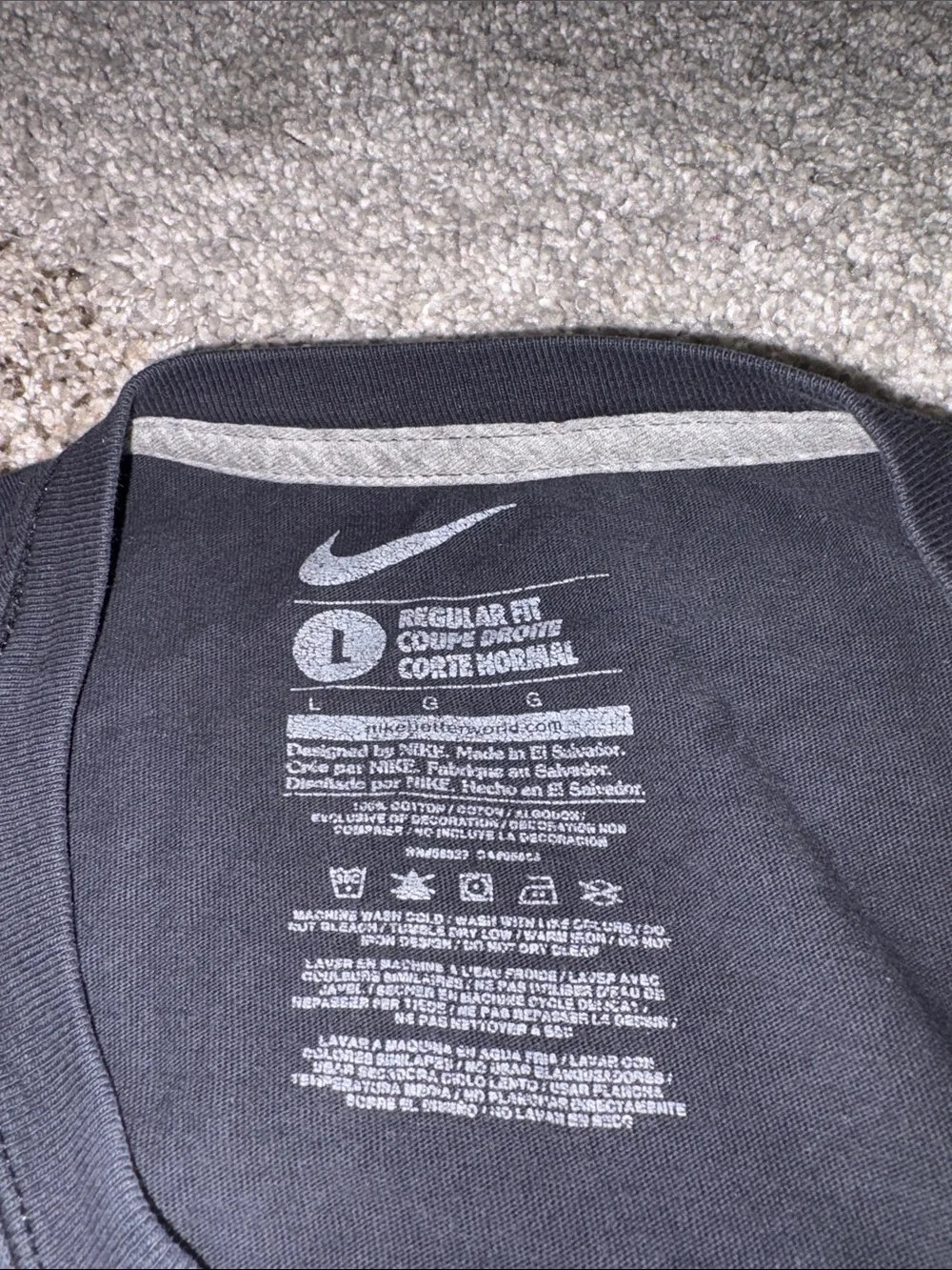 Nike Black T-Shirt with Silver Logo Print